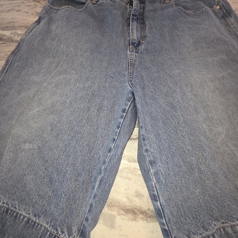 Vintage Y2K Denim Shorts Men 40 Baggy Wide Leg Embroidered Vokal Jorts Skater